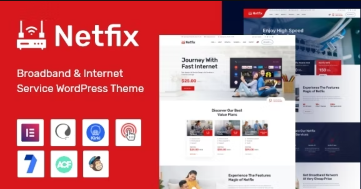 Netfix Broadband & Internet Services WordPress Theme