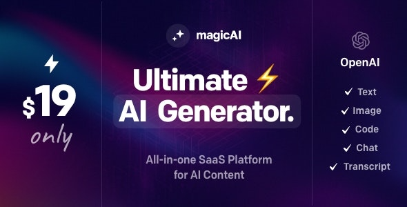 MagicAI-OpenAI-Content-Text-Image-Chat-Code-Generator-as-SaaS